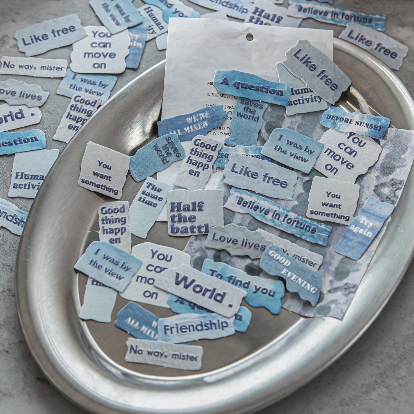 40 Pcs Vintage Emobossed Words Stickers ZJLS