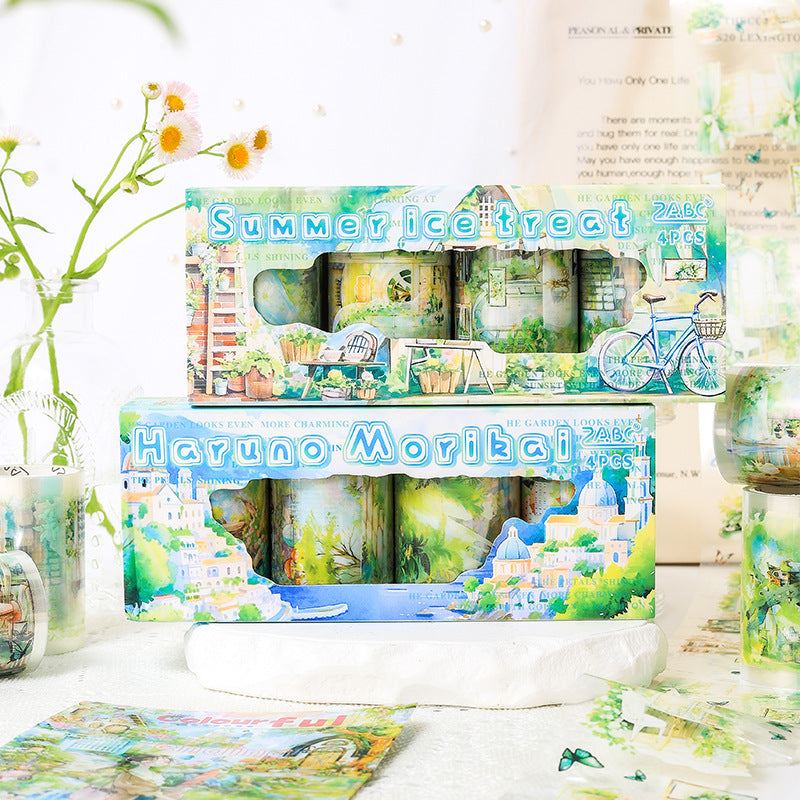 4 Rolls Summer Garden PET Tape Set LYWL