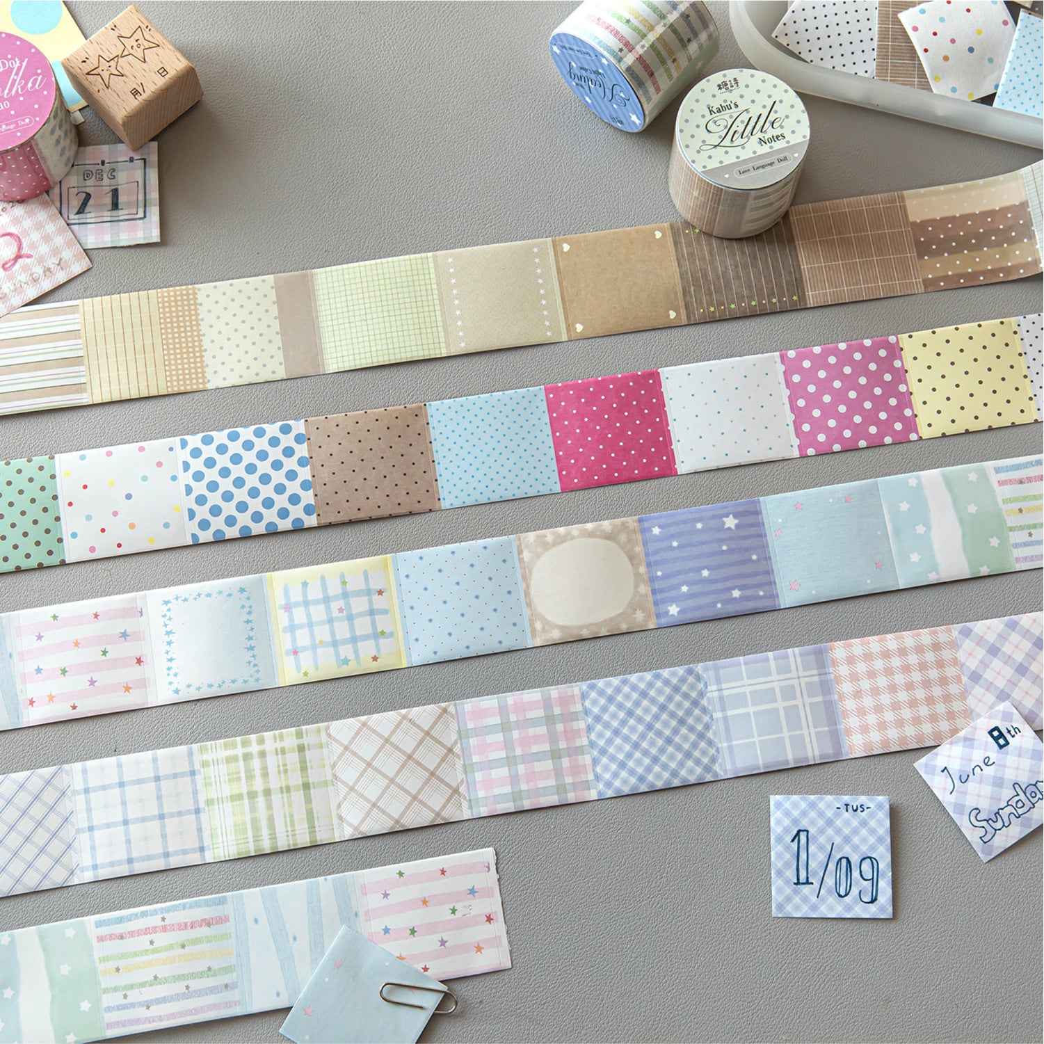 1 Roll Basic Color Gird Dot Stickers Tape LYBO