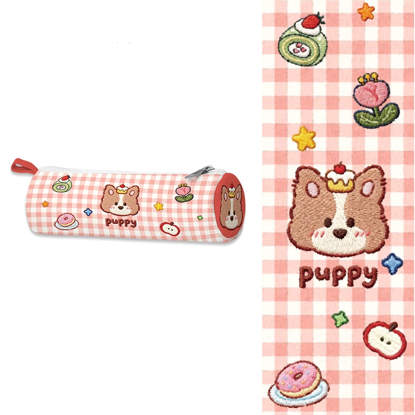 The Dopey Corgi Artisan Canvas Barrel Pencil Case