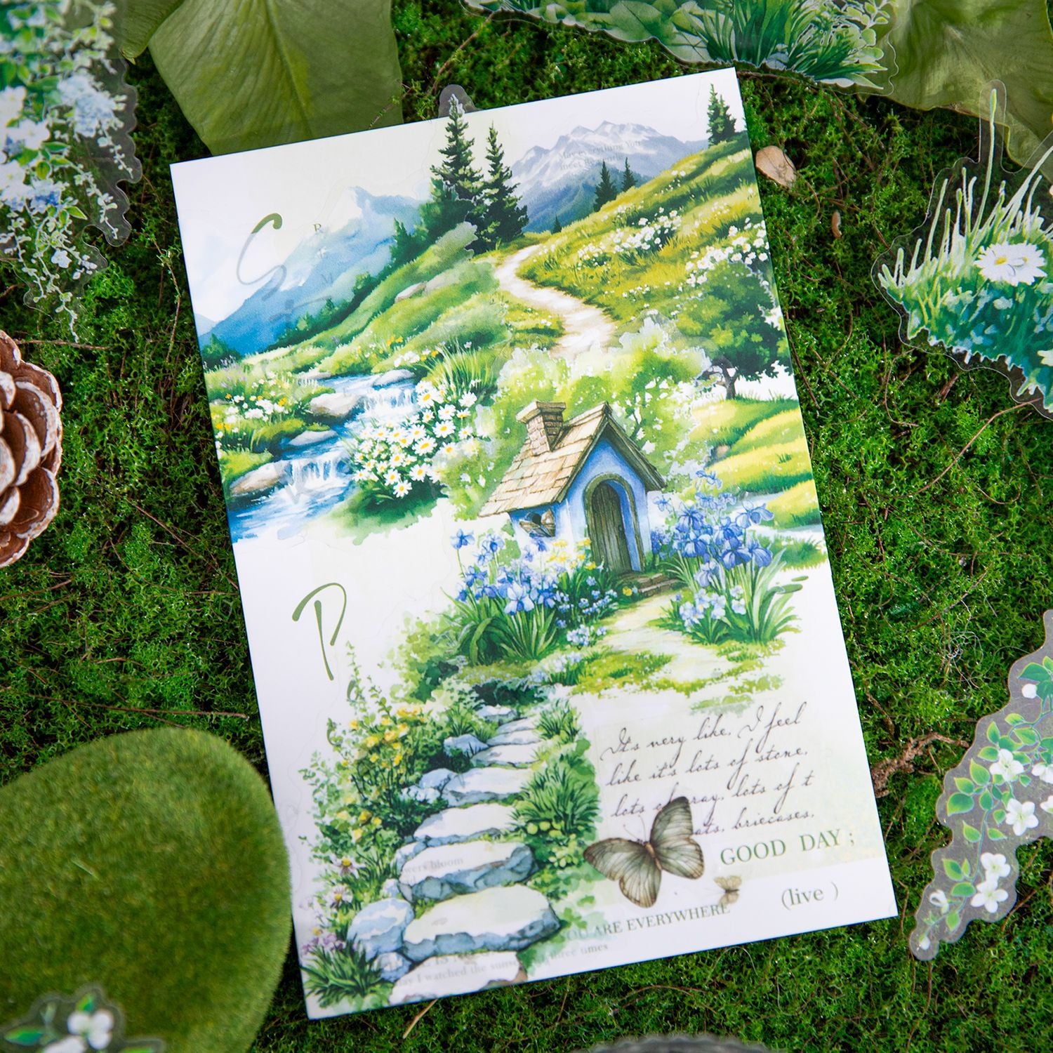 20 Pcs Garden Theme PET Stickers MYDLY