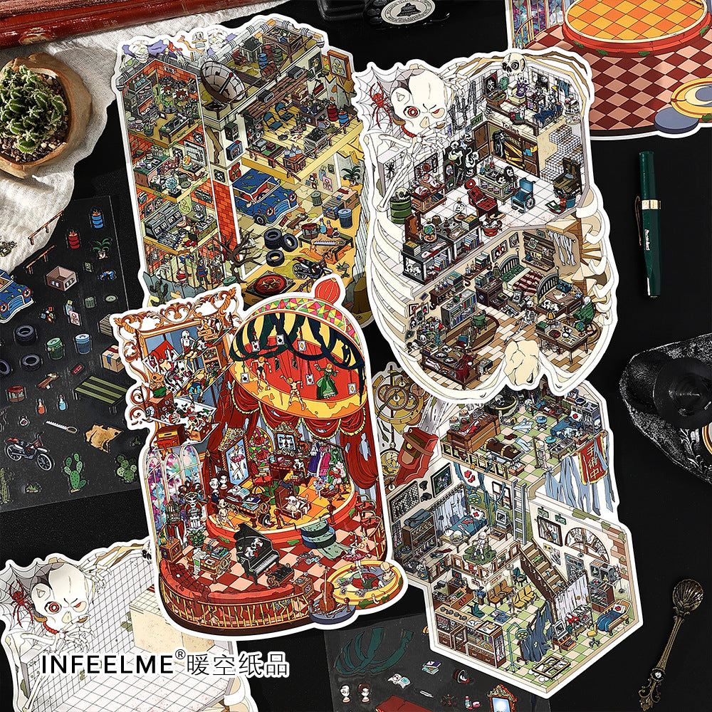 3D Shop Scene DIY PET Stickers JRYY