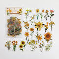 40 Pcs Yellow Flower PET Stickers