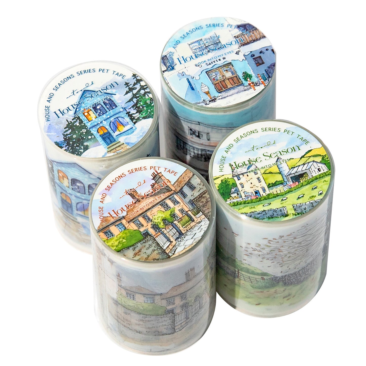 1 Roll Seasonal House Pre-cut PET Stickers Tape FWYSJ