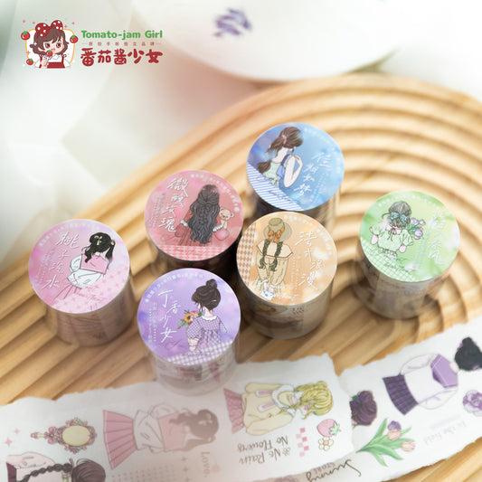 1 Roll PET Fashion Girl Stickers CNXD