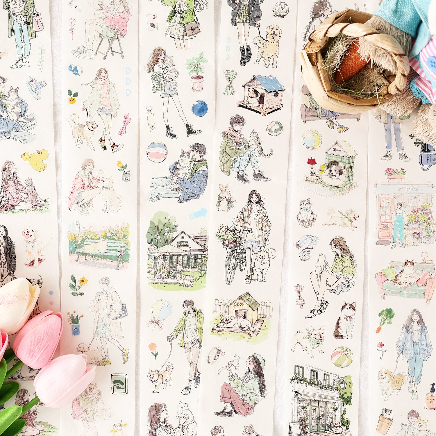 6 Rolls Girl Dialy Washi Stickers Tapes Set JGRY