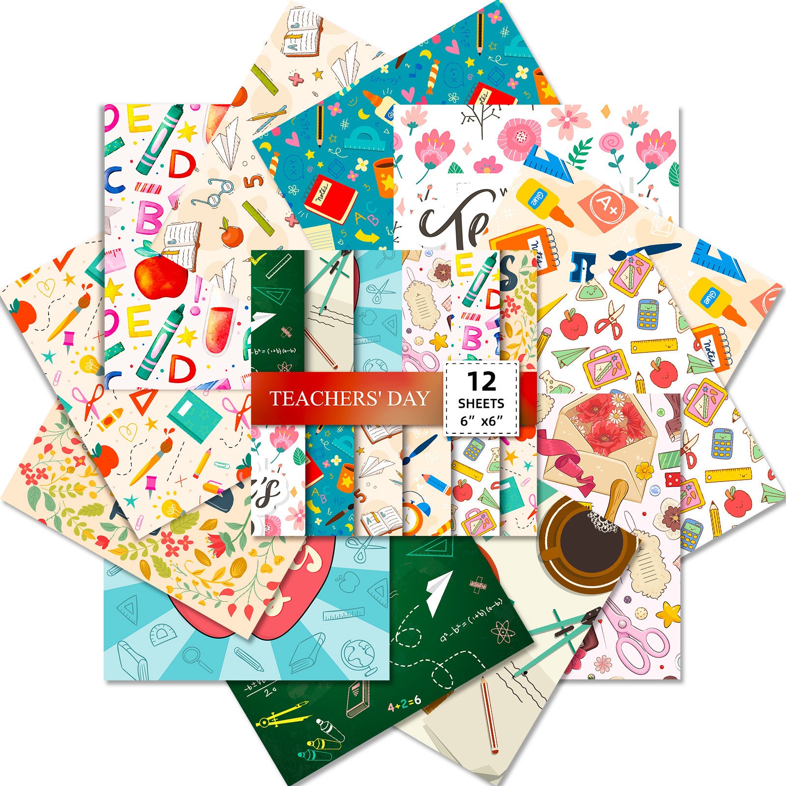 6 inch Teacher's Day Scrapbook Paper Pad PA795