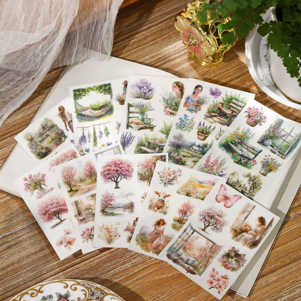 5 Sheets Garden Themed Transfer Stickers MNYHY
