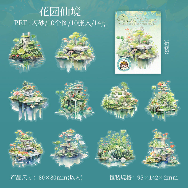 10 Pcs Garden PET Stickers HYSH