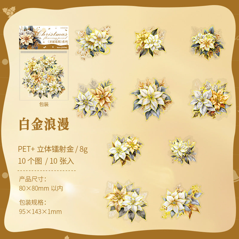 20 Pcs Large Flower PET Stickers SDHQ