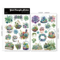 2 Sheets Waterproof Rub on Stickers - Succulents