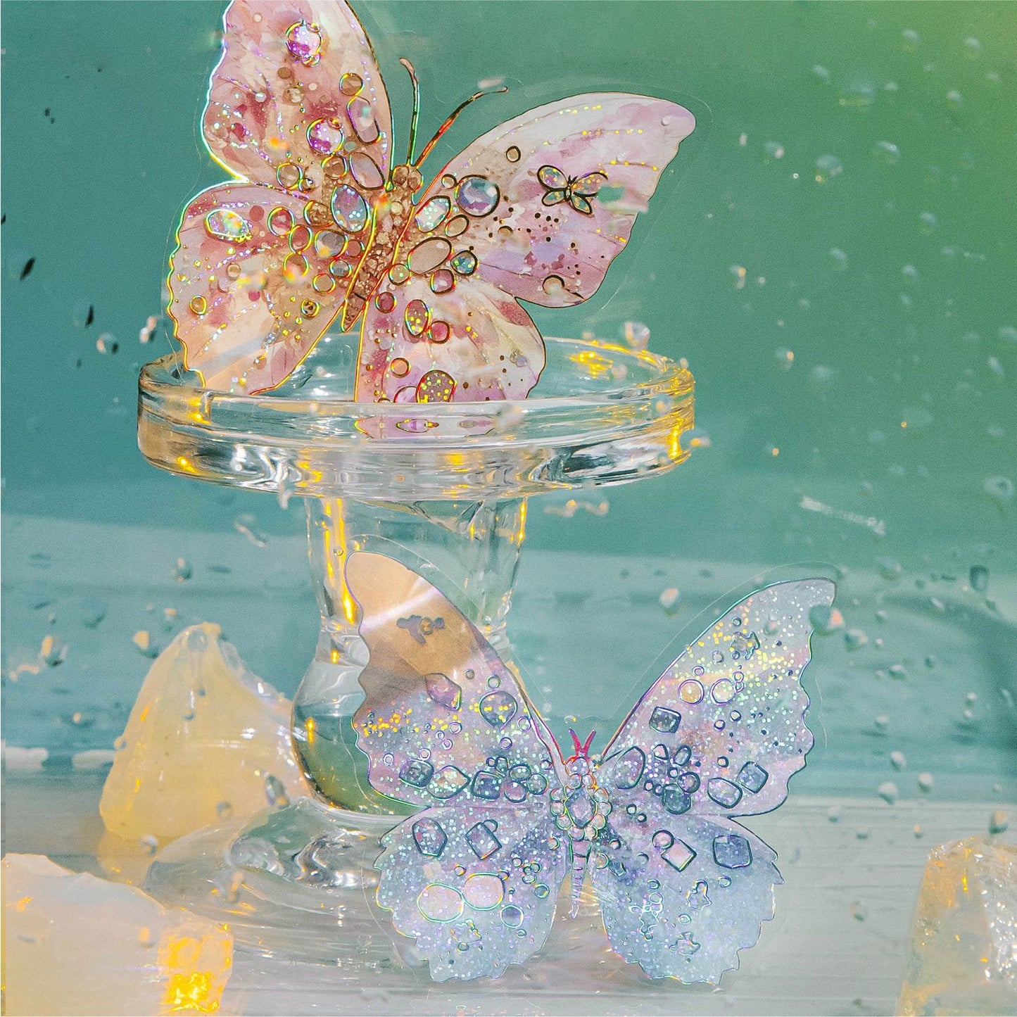 10 Pcs Glitter Butterfly PET Stickers BSDM