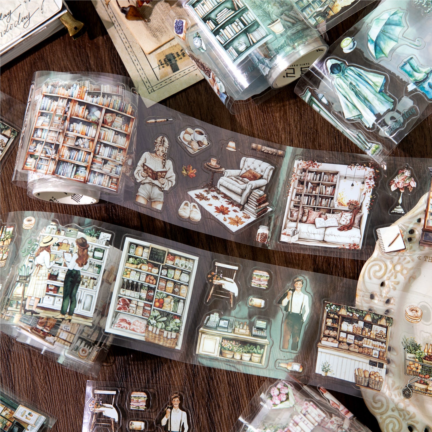 1 Roll Cozy Life PET Stickers Tape SSDJZ