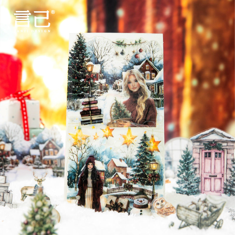 40 Pcs Christmas Themed PET Stickers SHKL