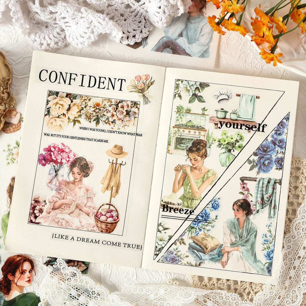 20 Sheets Flower Girl Stickers Book YMHM