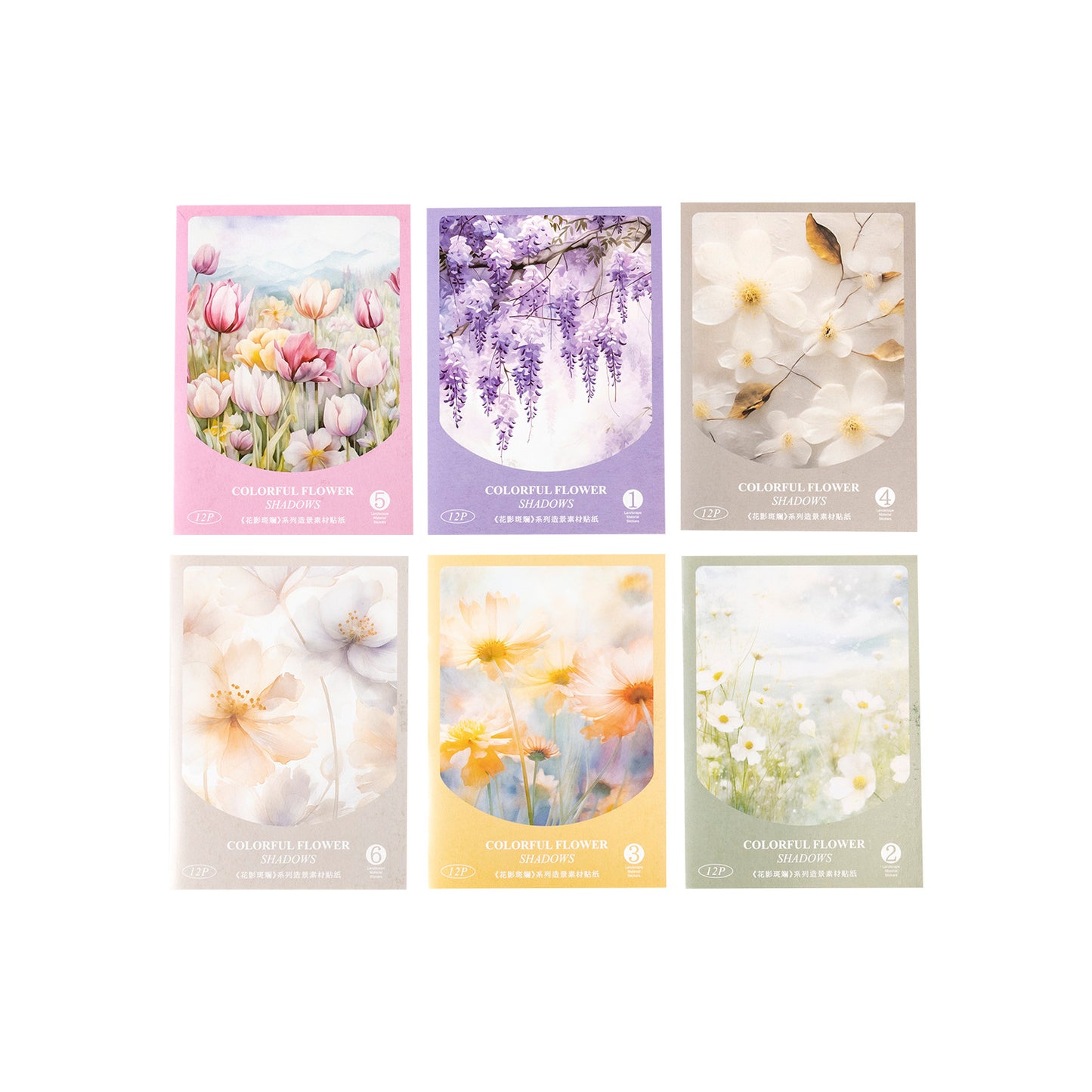 12 Sheets Flower Washi Stickers HYBL