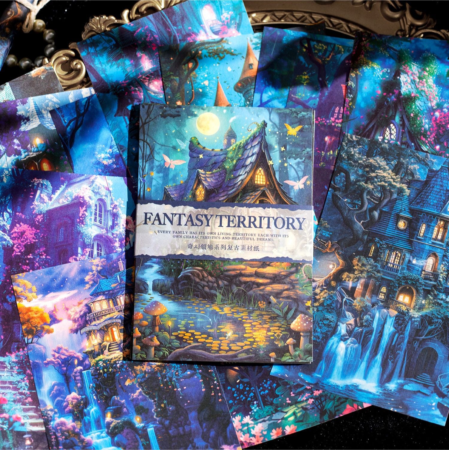 30 Pcs Fantasy Forest Junk Journal Paper QHLD