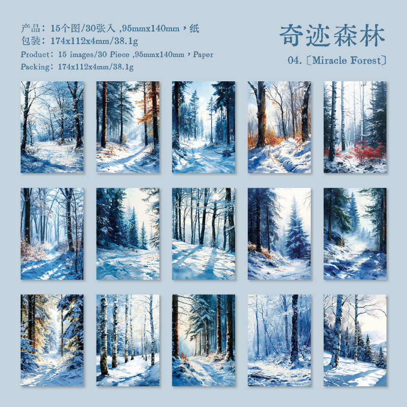 30 Sheets Winter Snow Landscape Scrapbook Paepr DRXS