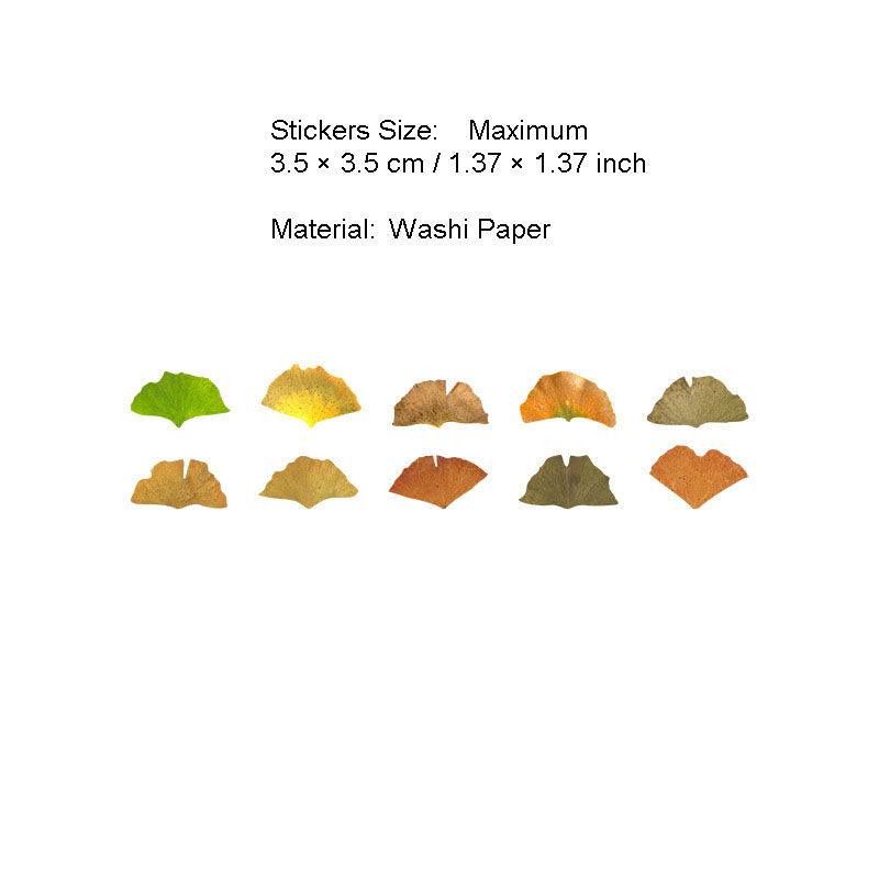 50 Pcs Petal Leaf Washi Stickers XXDLY