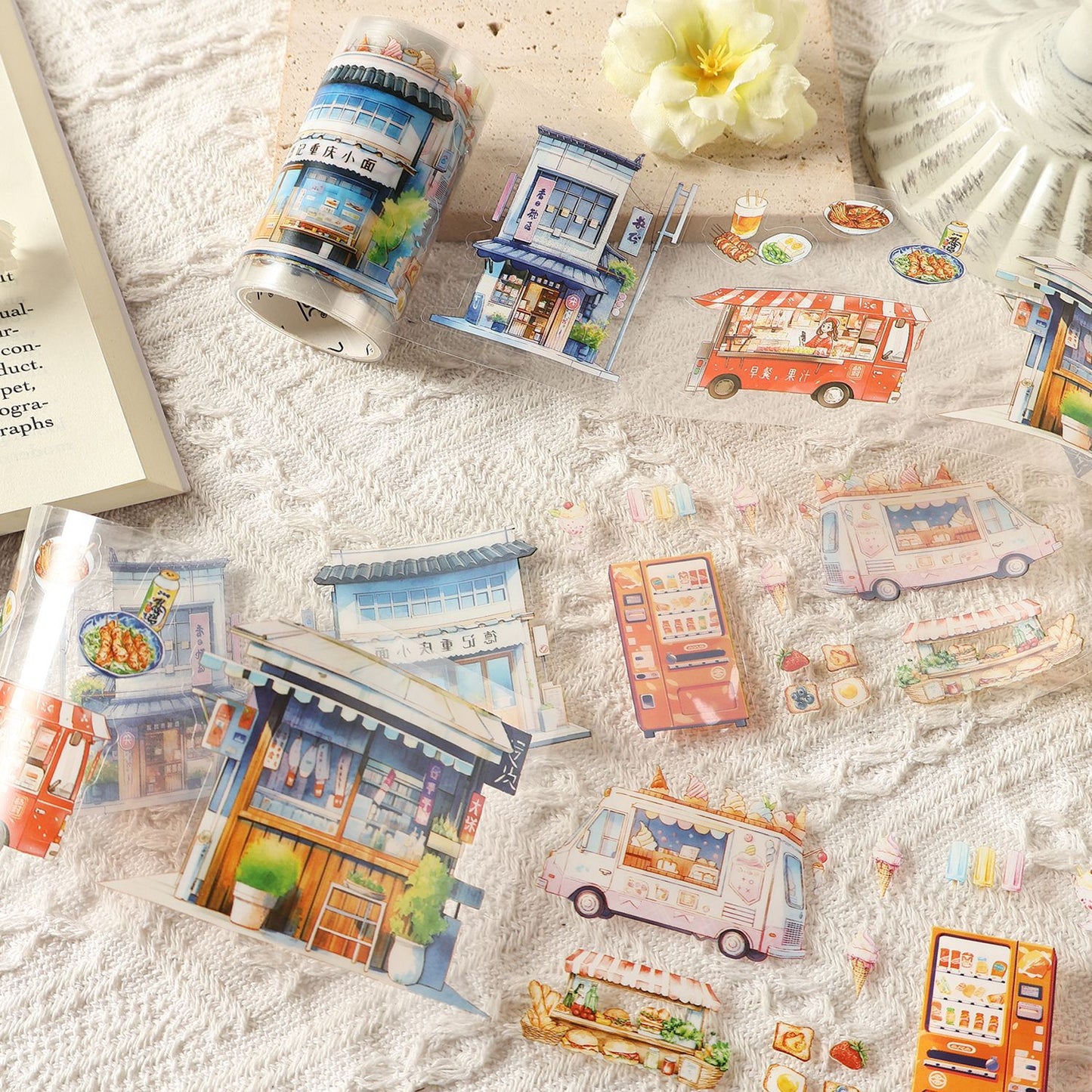 4 Rolls City Landscape PET Tapes Set HXFQ