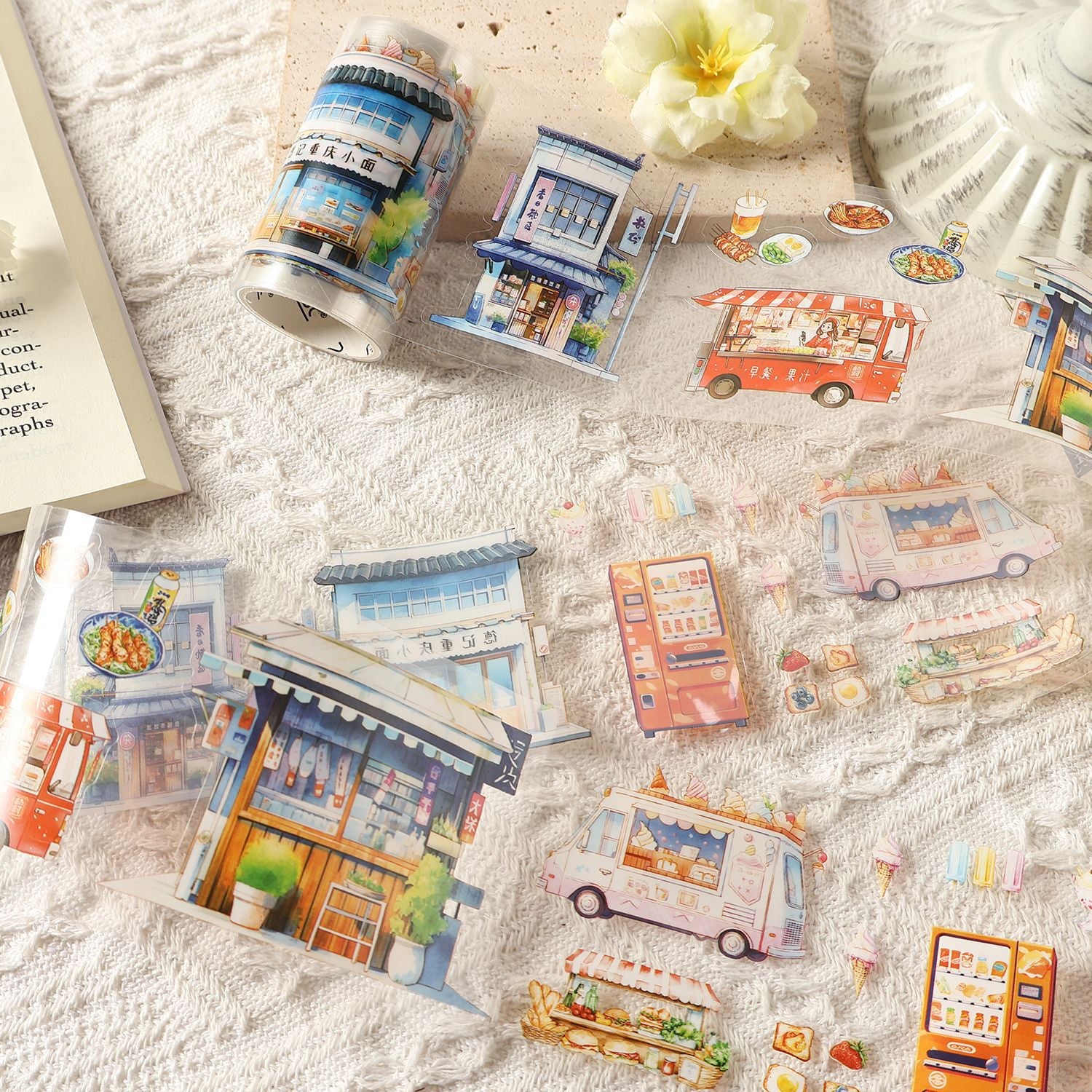 4 Rolls City Landscape PET Tapes Set HXFQ