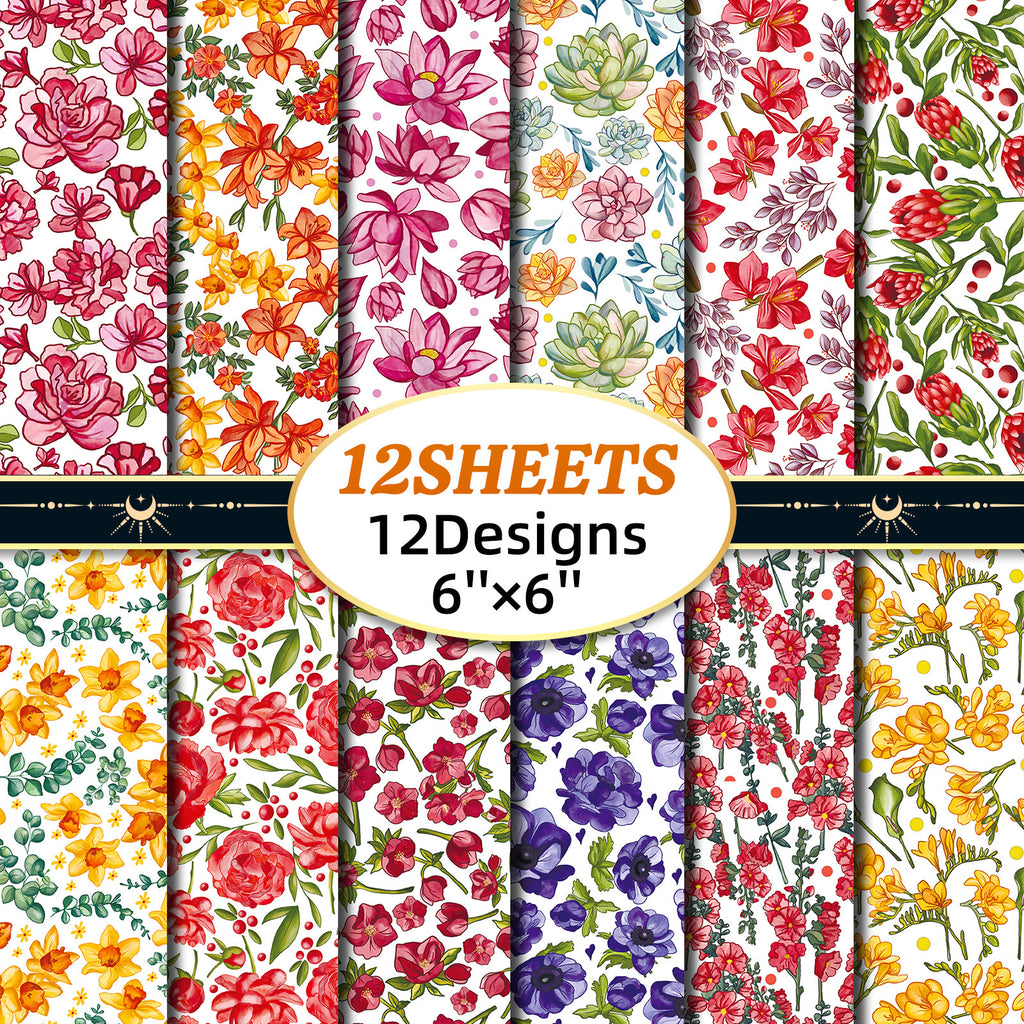 6 inch Flower Scrapbook Paper Pad PA270