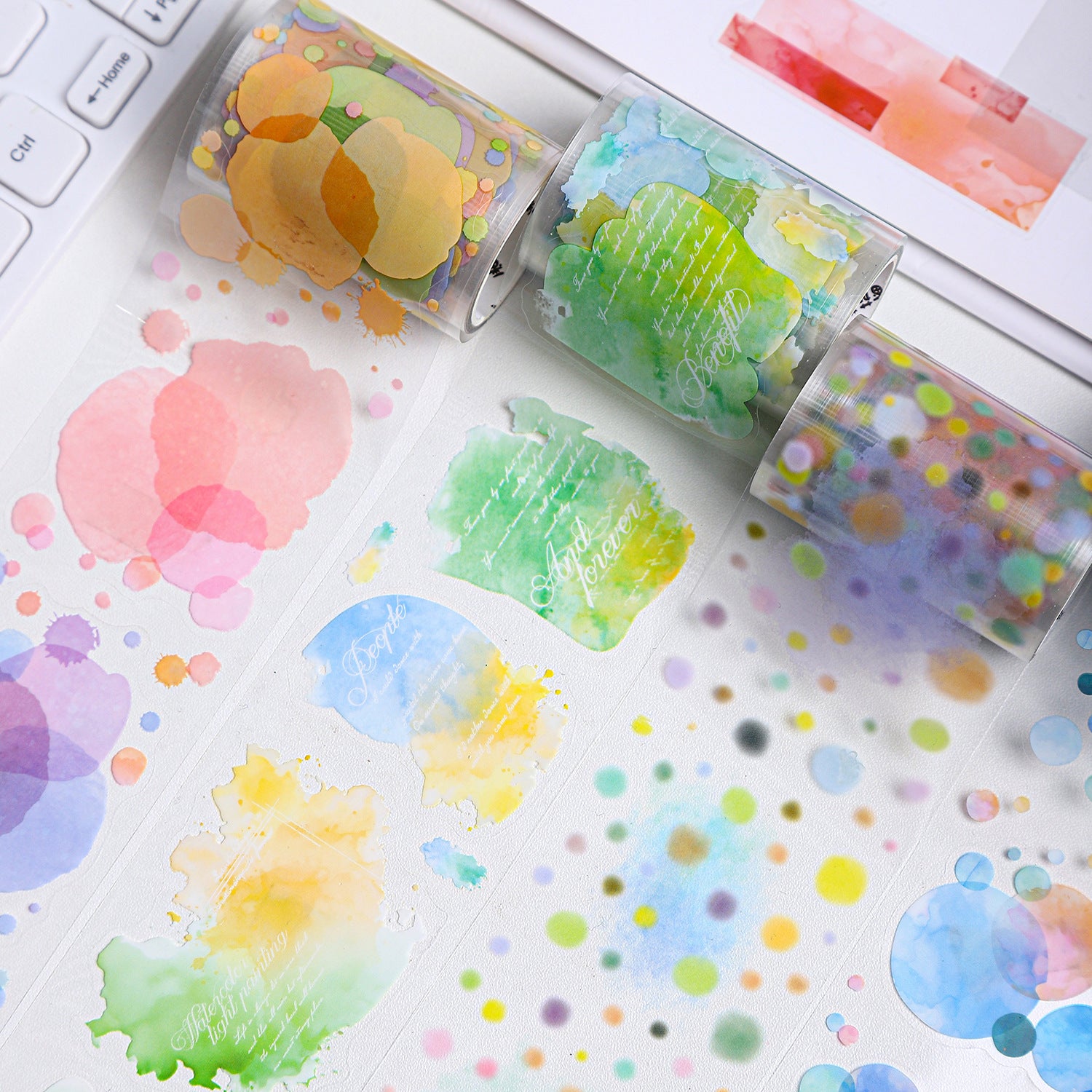 1 Roll Watercolor Stickers Tape SCQH