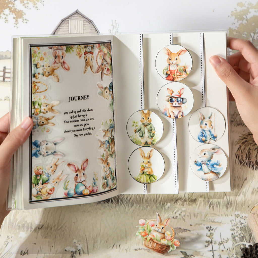 20 Pcs Bunny Rabbit PET Stickers BDTDSH