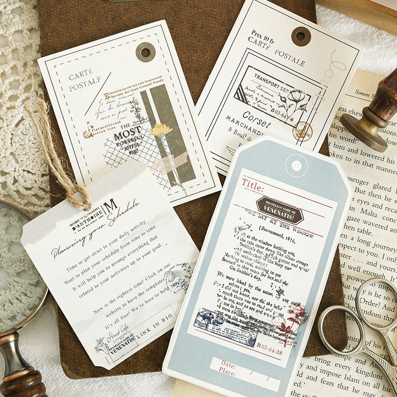 2 Sheets Botanical Post Stamp Transfer Stickers FGSJ