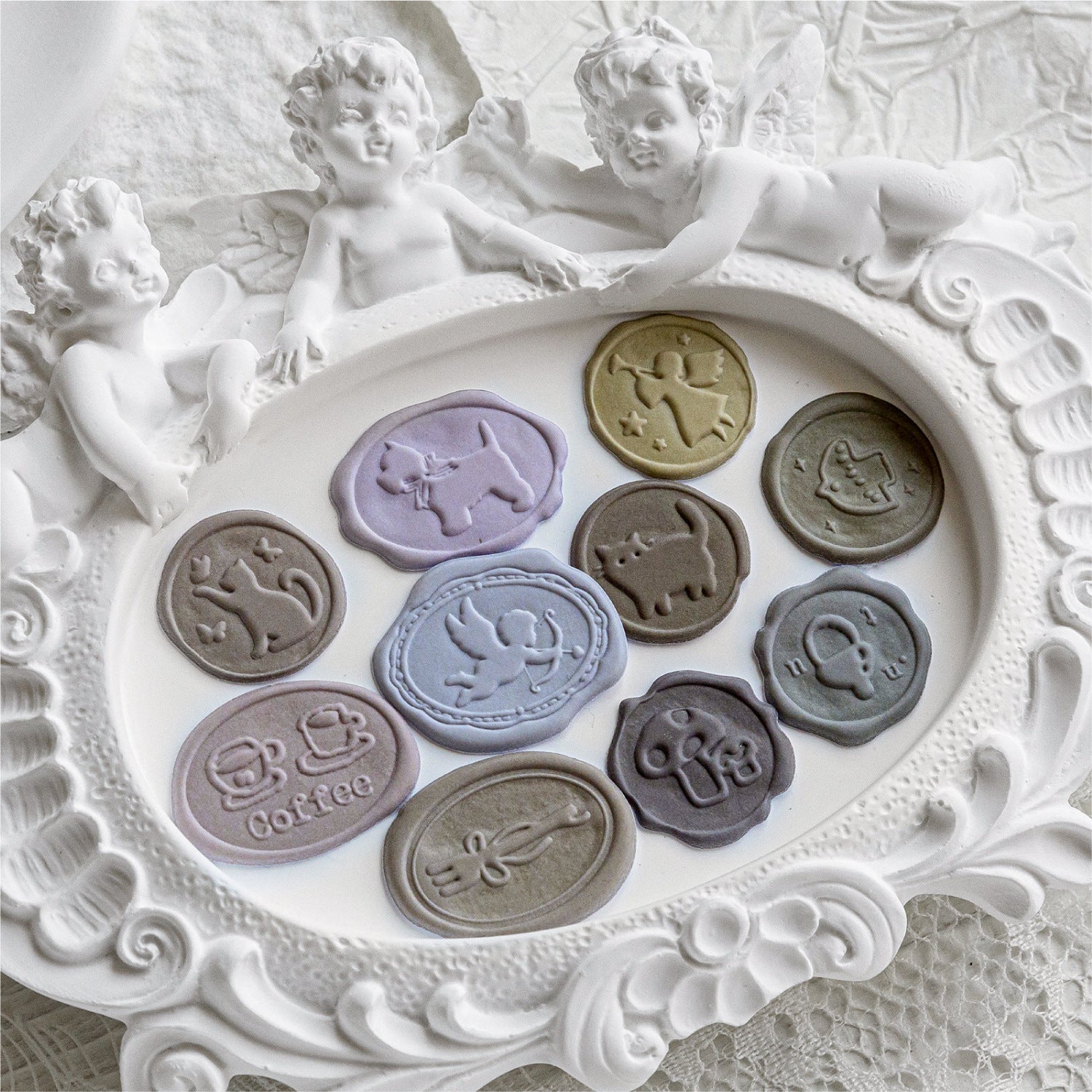 10 Pcs Wax Seal PET Stickers ZJYJ