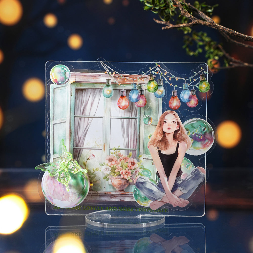 16 Pcs Light and Window PET Stickers DLYSC