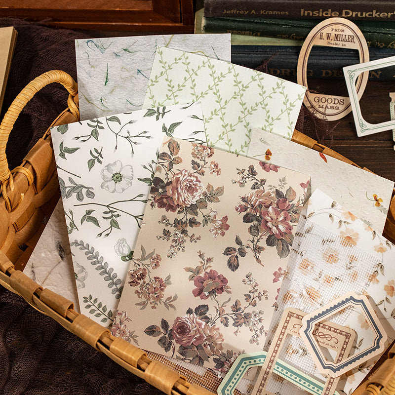 23 Pcs Vintage Scrapbook Paper Kit MSYX