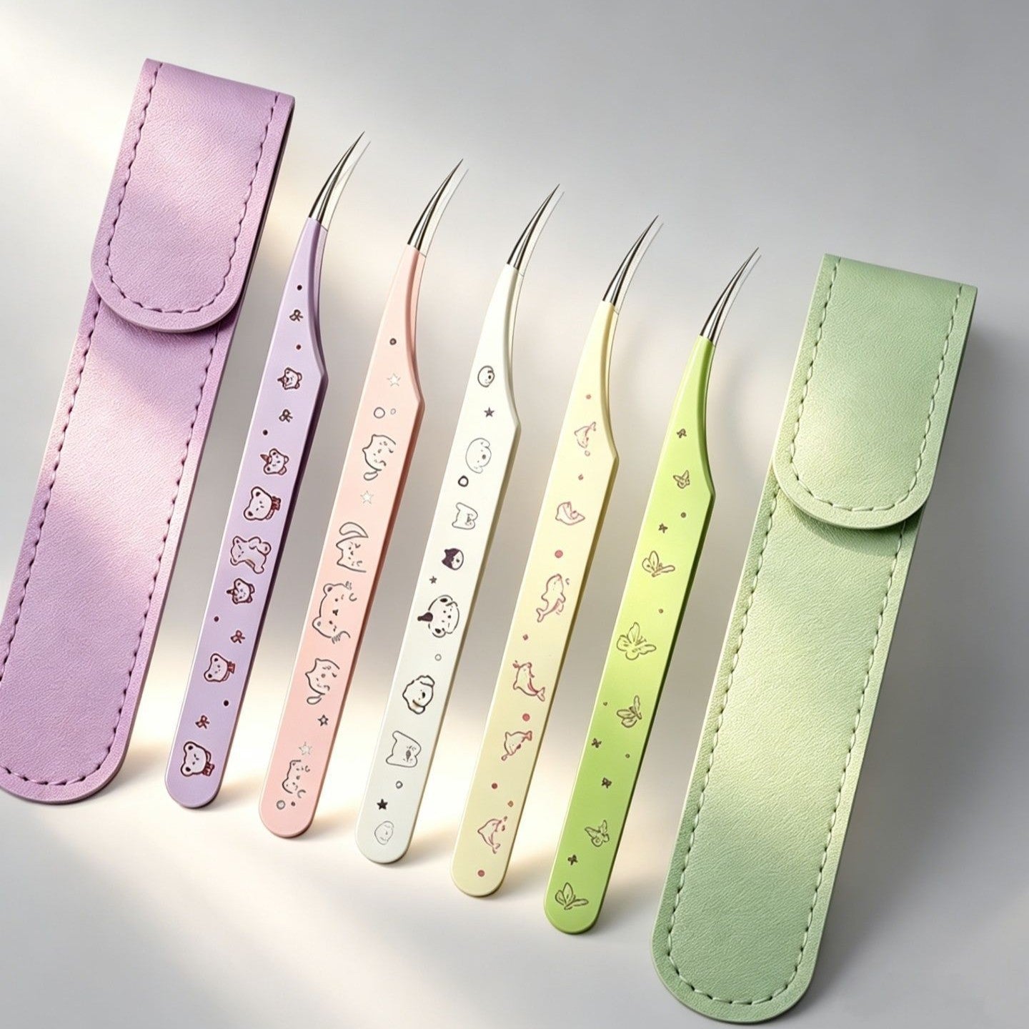 Precision Craft Tweezers with Leather Pouch