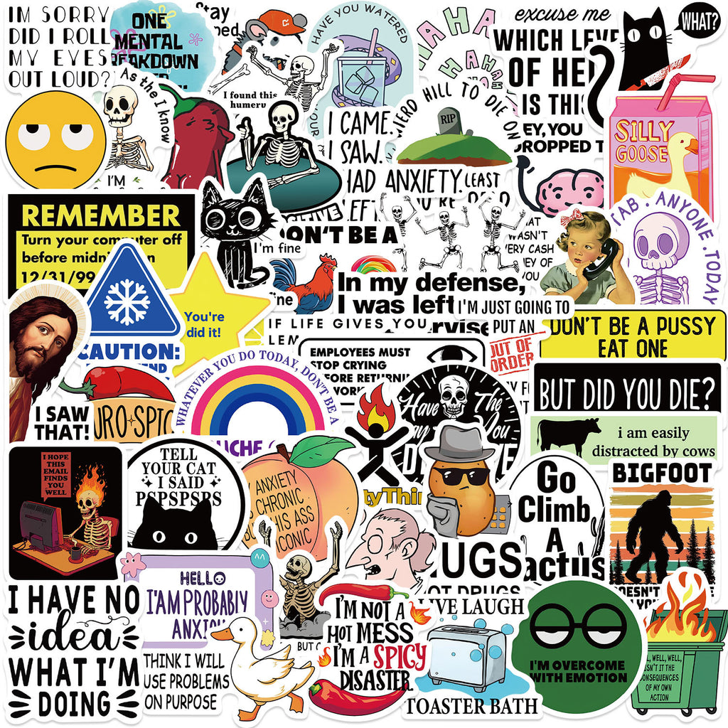 50 Pcs Vinyl Funny Stickers TT245