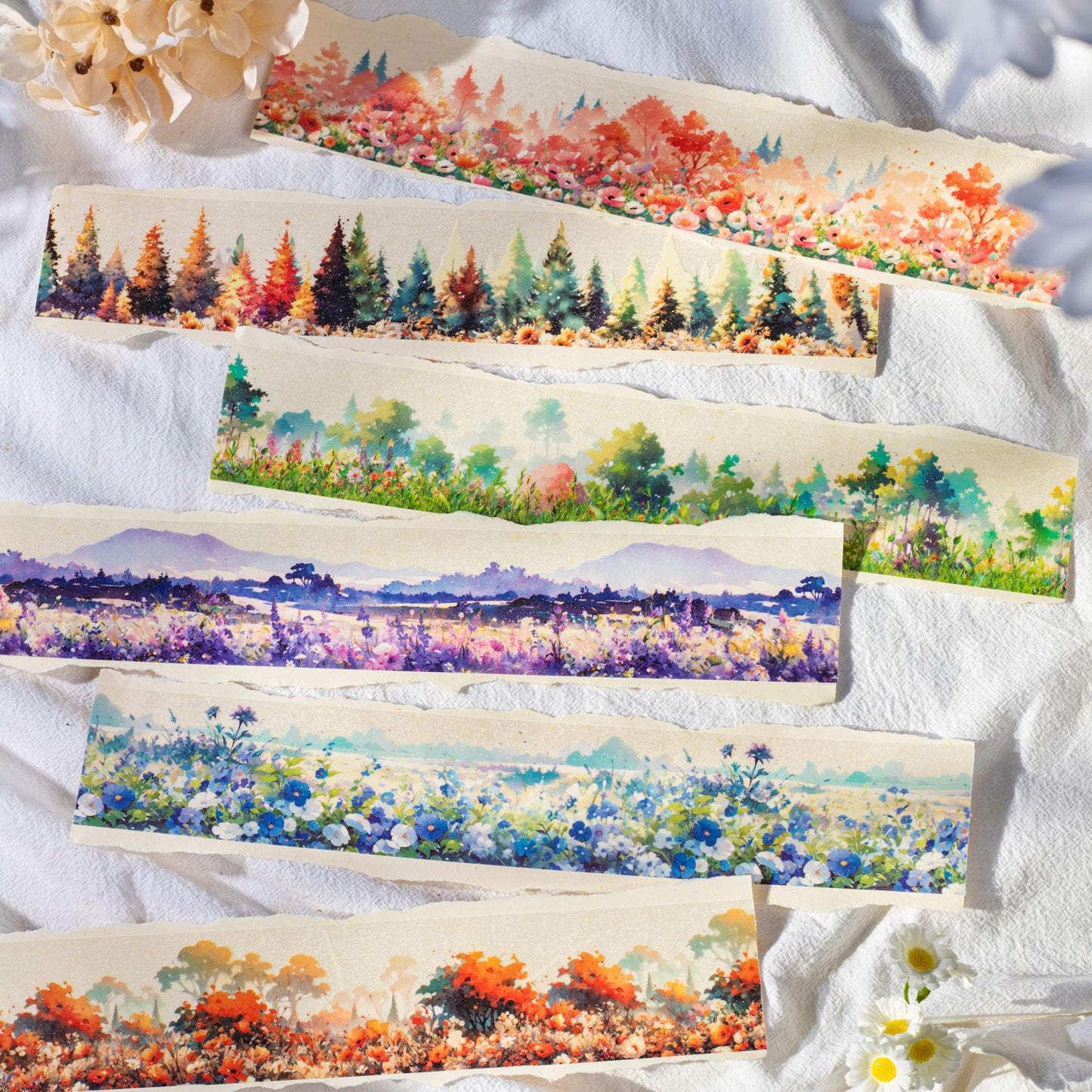 1 Roll Watercolor Landscape PET Tape ZYXLKY