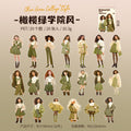20 Pcs Girl Students PET Stickers MLDSN