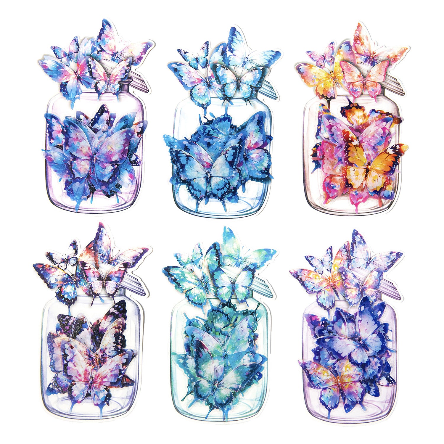 16 Pcs PET Butterfly Stickers XYHD