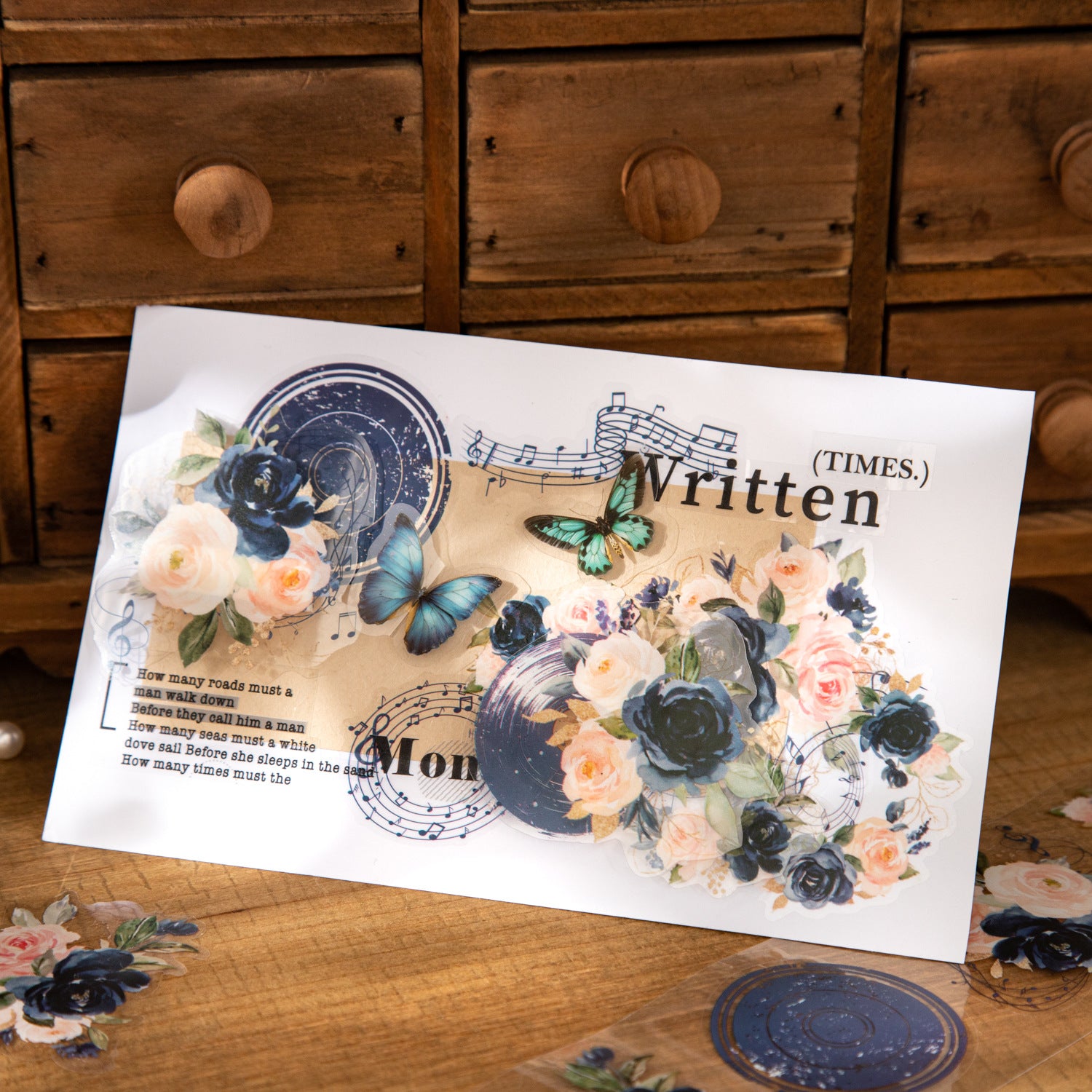 1 Roll Flowers PET Stickers Tape HKXL