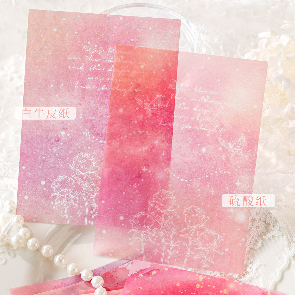 20 Pcs Aquarelle Dreamland Mixed Paper Pack - Purple