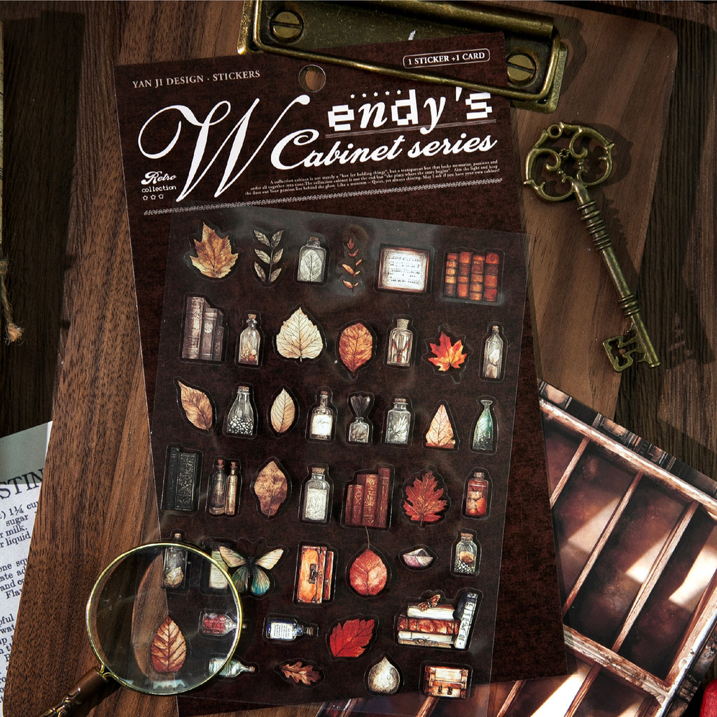 2 Sheets Retro Shelf Journal Stickers WDGZ