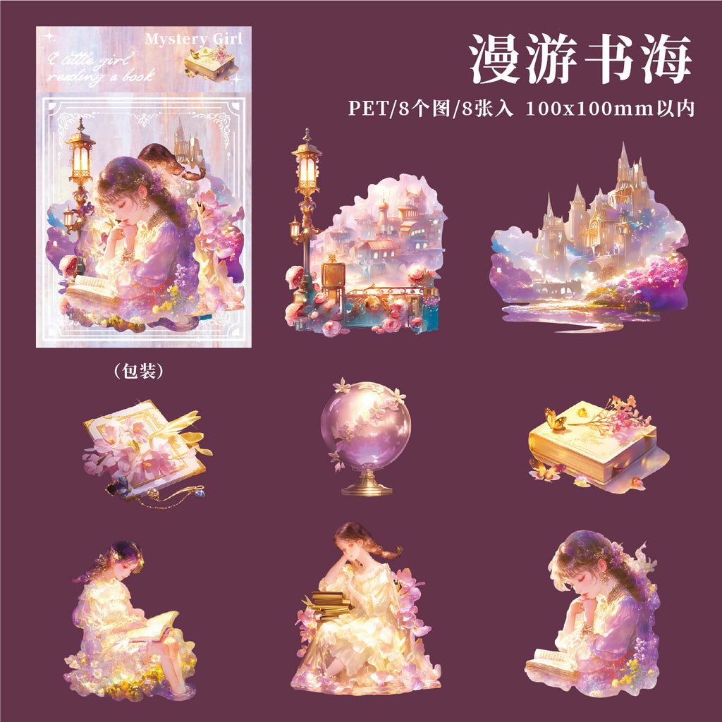 8 Pcs Fantasy PET Stickers MJSN