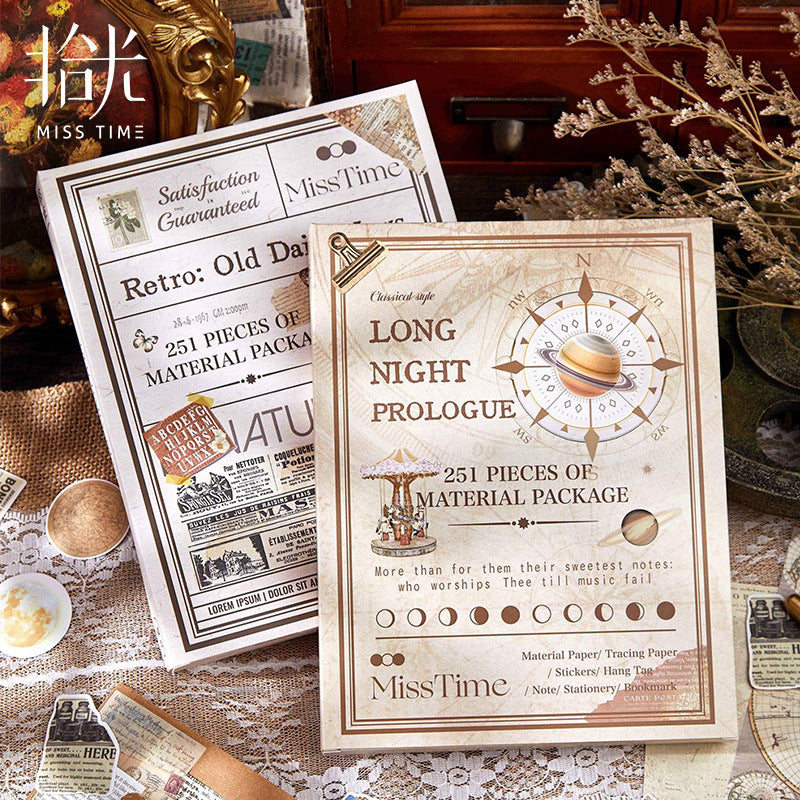 251 Pcs Vintage Junk Journal Supplies Kit LJSZ