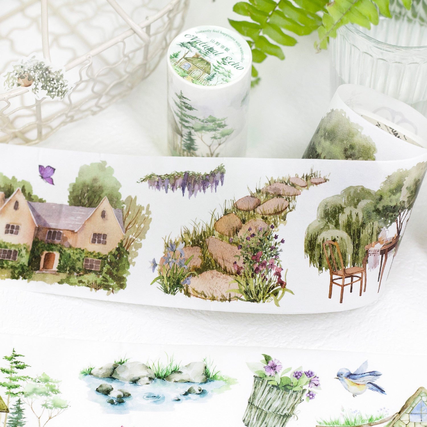 1 Roll Wild Landscape Washi Stickers Tape DFLT