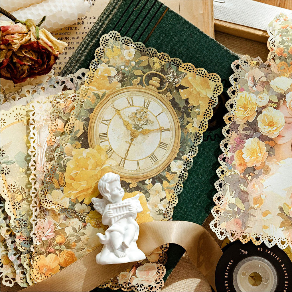 10 Pcs Lace Floral Scrapbook Paper FSLM
