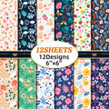 6 inch Boho Floral Scrapbook Paper Pad PA268