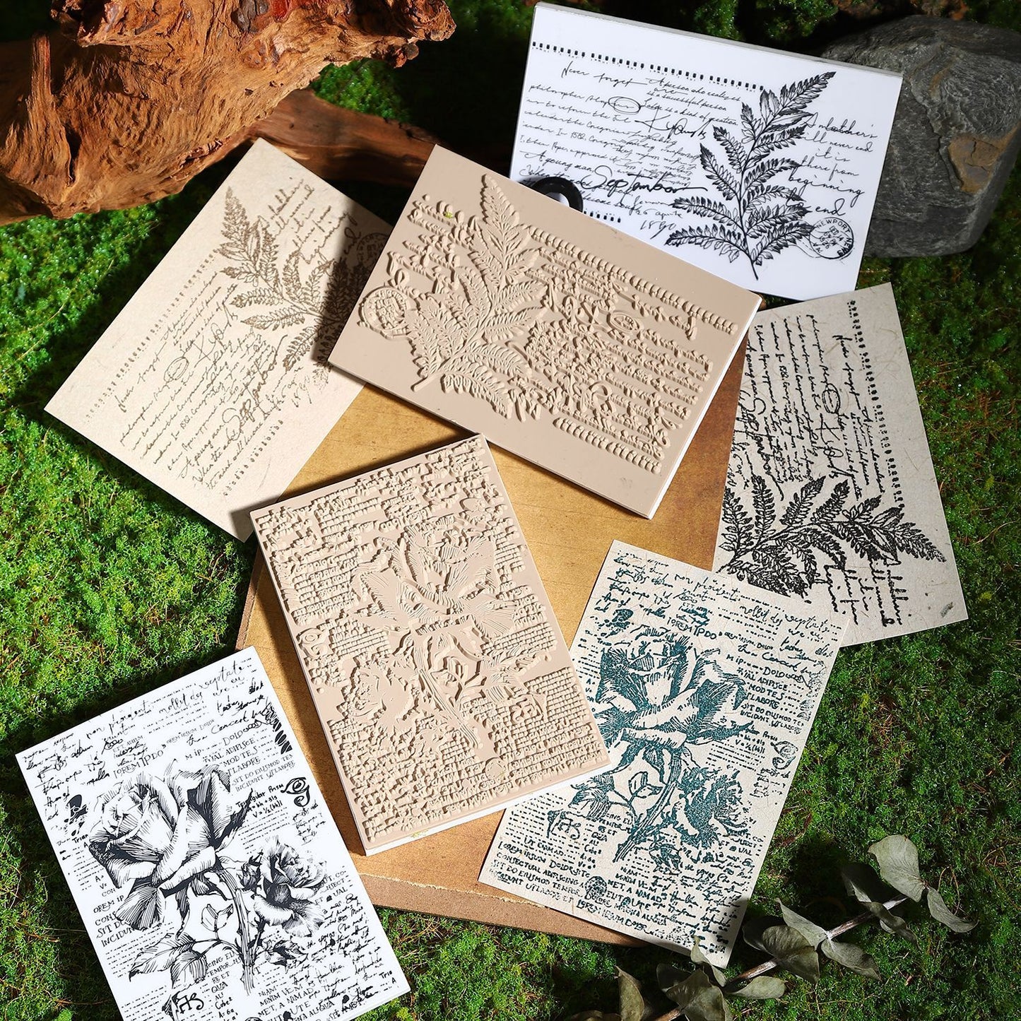 11 Pcs Plants Wooden Stamp and Scrapbbook Kit ZRZS