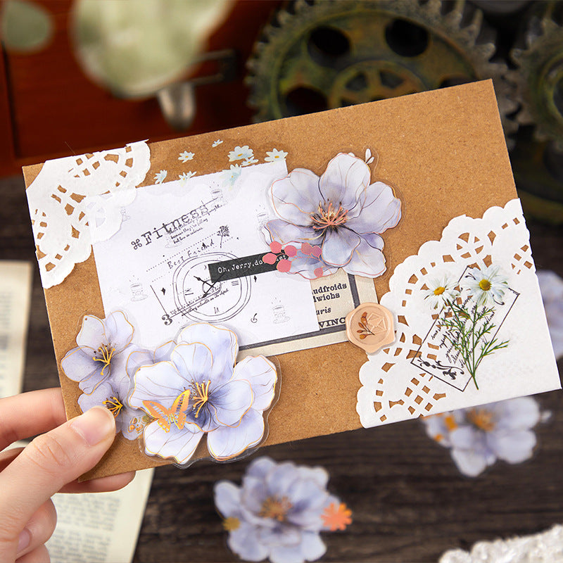 20 Pcs Flower Petal PET Stickers HWHY