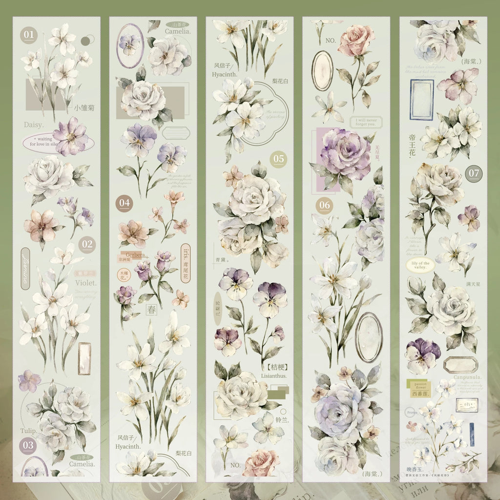 Floral Decorative Tape Rolls- Wind-Whispered Slumber