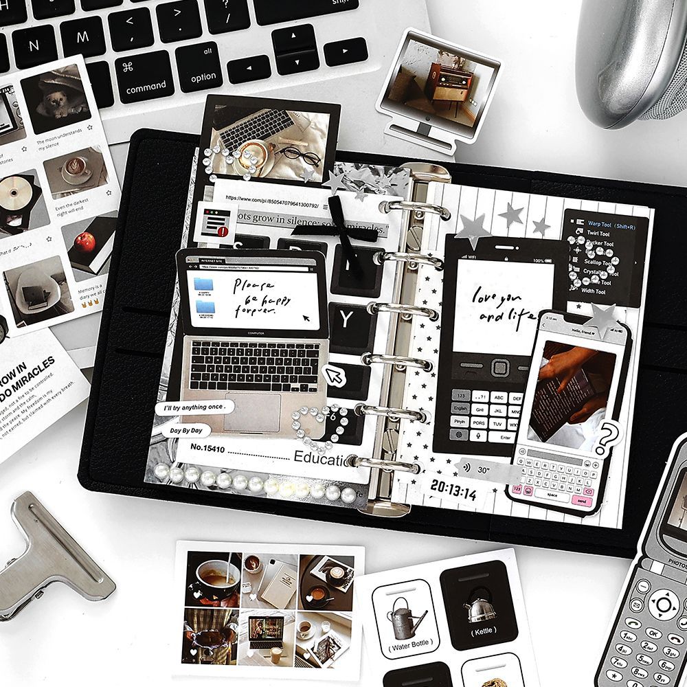 50 Pcs Aesthetic Journal Stickers and Paper RAMC