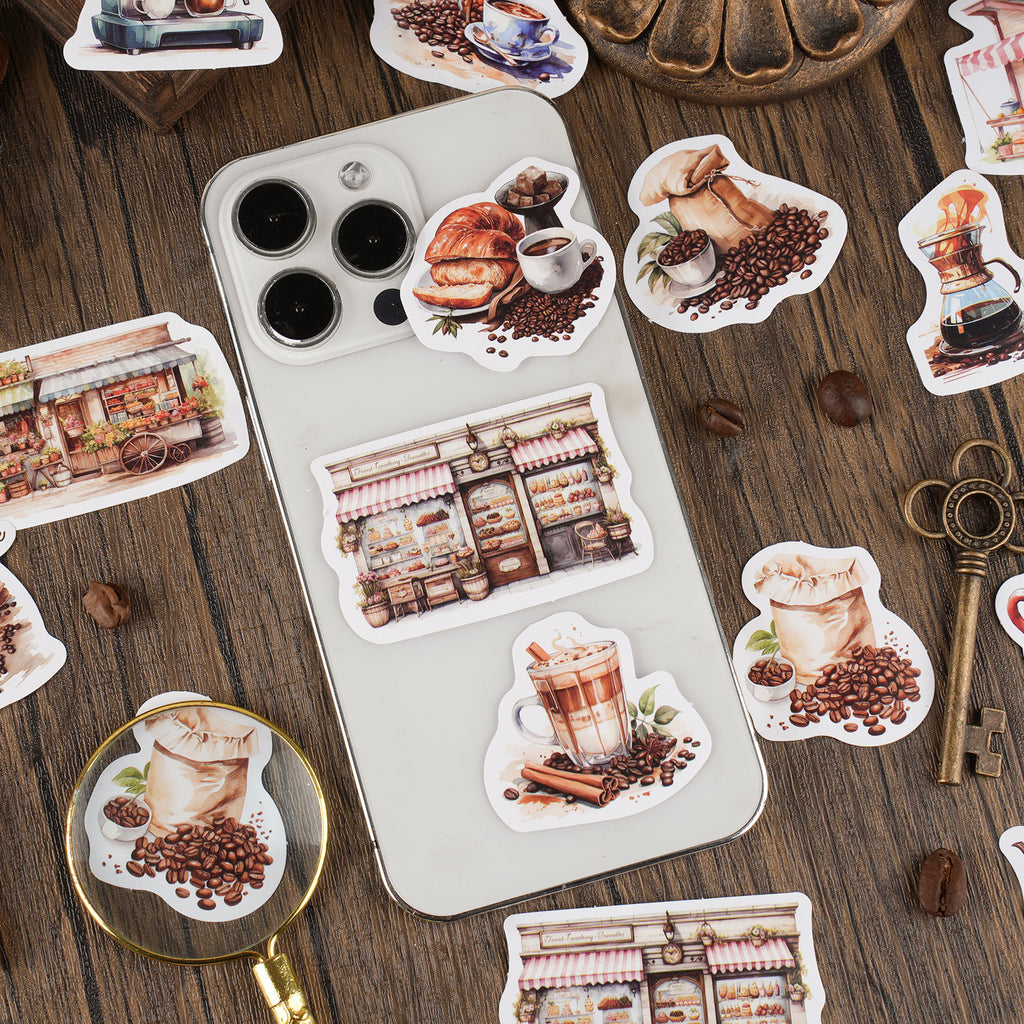 30 Pcs Coffee Stickers BDKFG